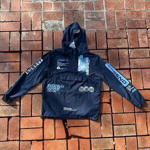 Brooklyn Cloth MFG Co Trademark Windbreaker Jacket Size Large Blue